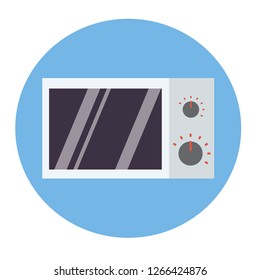 Microwave icon vector illustrator color design isolated on white blue background.