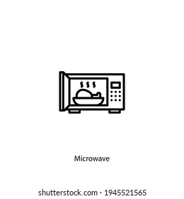vector de icono de microondas aislado en fondo blanco