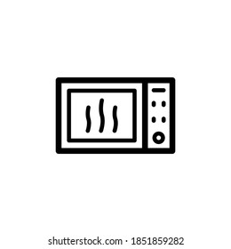 Microwave icon, vector, line art design. editable stroke