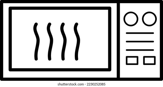 Microwave icon, vector, line art design. editable stroke on white background..eps
