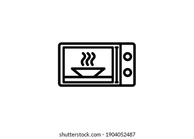 Microwave icon. Vector linear sign, symbol, logo of kitchen microwave oven for mobile concept and web design. Icon for the website of the store of household appliances, gadgets and electronics.