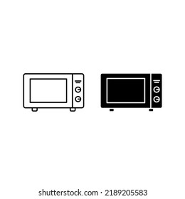 Microwave icon. Vector linear sign color editable