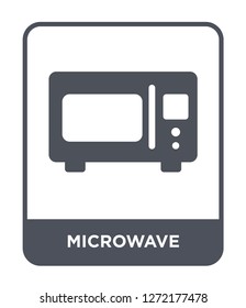 microwave icon vector on white background, microwave trendy filled icons from Furniture and household collection, microwave simple element illustration