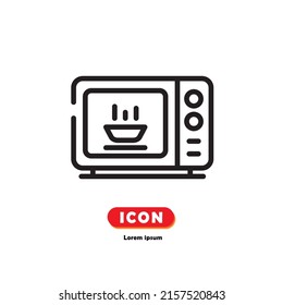 Vector de icono de microondas en fondo blanco