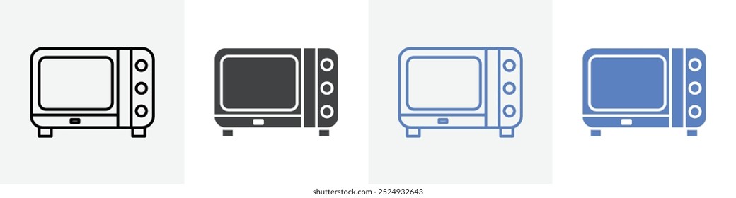 Conjunto de Vector de iconos de microondas para el Web