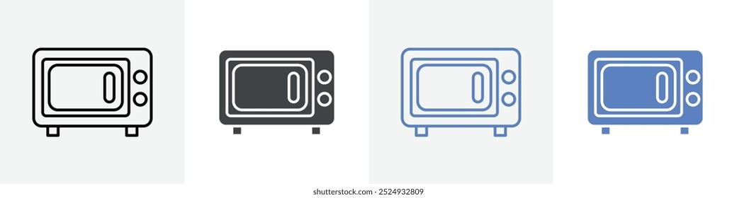 Conjunto de Vector de iconos de microondas para el Web