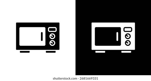 Ícone de micro-ondas Silhueta de vetor para coleção de gráficos e web design