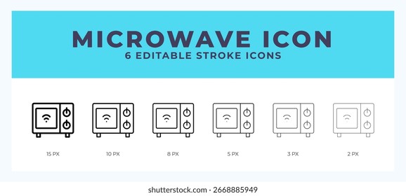 Microwave icon vector for web. And mobile app. Editable stroke outline icon.
