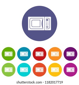 Microwave icons color set vector for any web design on white background