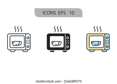 microwave icons  symbol vector elements for infographic web