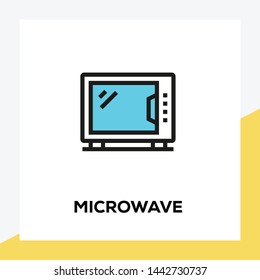 MICROWAVE AND ILLUSTRATION ICON CONCEPT