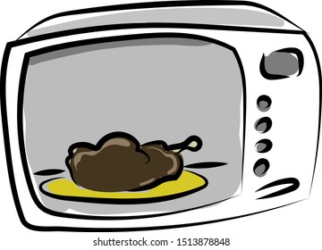 Microwave, illustration, vector on white background.