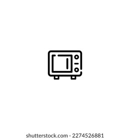 Microwave incomplete line art icon template
