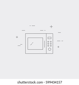 Microwave isolated line icon. Kitchen small small appliances. Restaurant equipment.