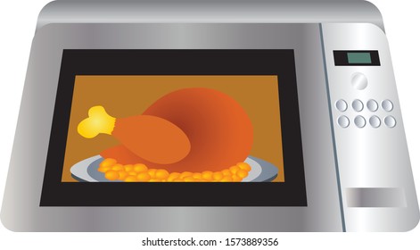 microwave isolated on white background. illustration vector