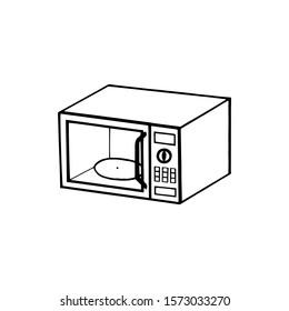 microwave isolated on white. eps10 vector illustration. hand drawing