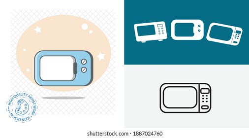 icono de vector aislado de microondas. Elemento de diseño de dispositivos