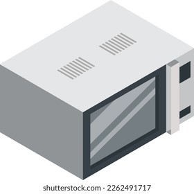 Microwave isometric icon. Kitchen isometric electronic appliance