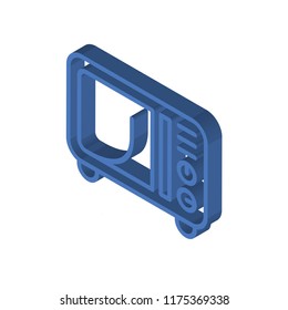 Microwave isometric left top view 3D icon