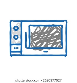 microwave kitchen electronic equipment doodle icon sketch vector. microwave kitchen electronic equipment sign. isolated symbol illustration