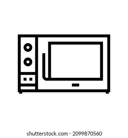 microwave kitchen electronic equipment line icon vector. microwave kitchen electronic equipment sign. isolated contour symbol black illustration