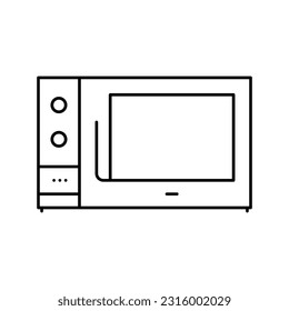 microwave kitchen electronic equipment line icon vector. microwave kitchen electronic equipment sign. isolated contour symbol black illustration