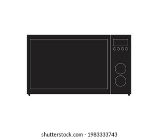 microwave. kitchen utensils on a white background