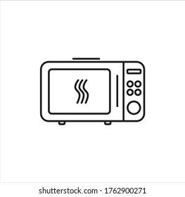 microwave line art vector icon on white background