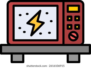 Microwave Line Filled Vector Icon Design
