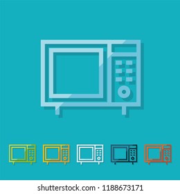 Microwave line icon, filled outline vector sign, linear style pictogram isolated on white. Symbol, logo illustration. Editable stroke. Pixel perfect