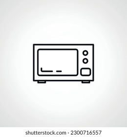 Icono de línea de microondas. Icono de contorno de microondas.