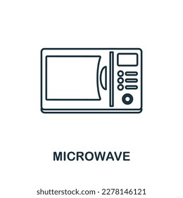 Microwave line icon. Simple element from kitchen collection. Creative Microwave outline icon for web design, templates, infographics and more