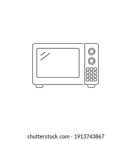 Microwave line icon simple silhouette flat style vector illustration on white background