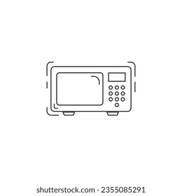 Icono de línea de microondas. Icono de línea delgada de microondas.