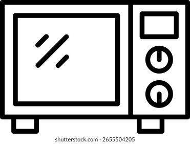 Design de vetor de ícone de linha de micro-ondas