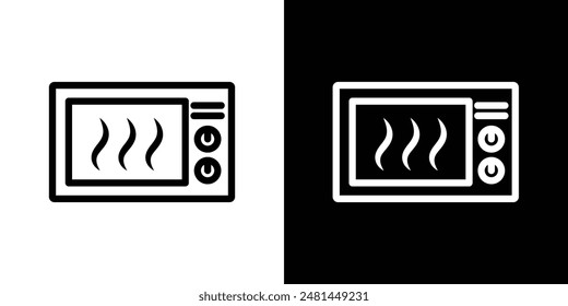 Conjunto de Ilustración vectorial de iconos de línea de microondas