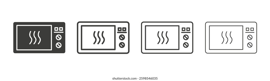 Microwave line icon vector illustration set.