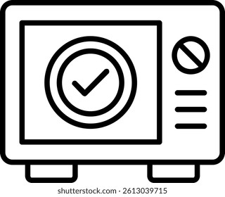 Microwave Line Vector Icon Design