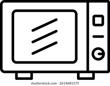 Microwave Line Vector Icon Design