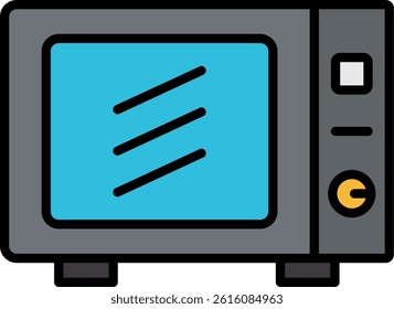 Microwave Line Vector Icon Design