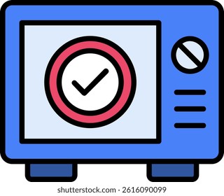 Microwave Line Vector Icon Design