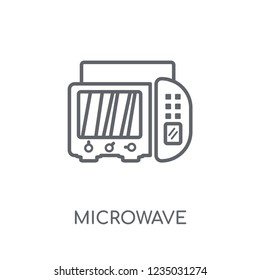 Microwave linear icon. Modern outline Microwave logo concept on white background from Electronic Devices collection. Suitable for use on web apps, mobile apps and print media.