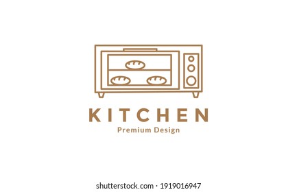 microwave lines with cookies logo design vector icon symbol illustration