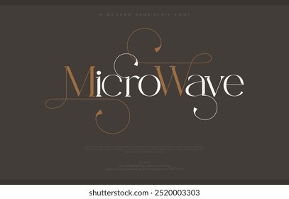 Microondas, letras de alfabeto de boda de lujo tipografía tipográfica elegante letras clásicas serif Fuentes decorativas vintage retro con colas concepto Ilustración vectorial Fuentes para marca de logotipo