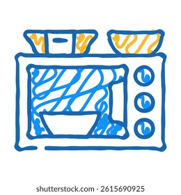 microwave for make airline food hot doodle icon sketch vector. microwave for make airline food hot sign. isolated symbol illustration