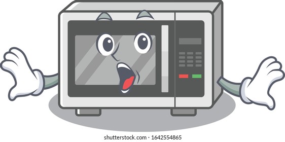Microwave mascot design concept with a surprised gesture