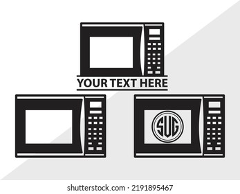 Microwave Monogram SVG Printable Vector Illustration
