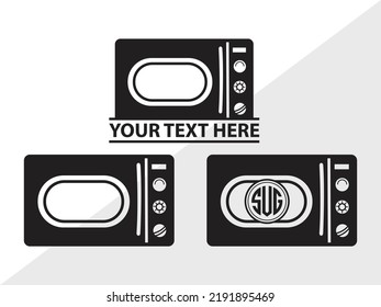 Microwave Monogram SVG Printable Vector Illustration