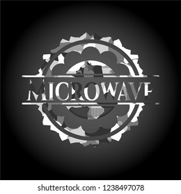 Microwave on grey camouflage pattern