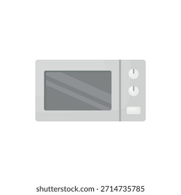 Microondas sobre fondo blanco. Artículo interior de la cocina. Elementos de cocina. Microondas gris. Aparatos para cocinar.